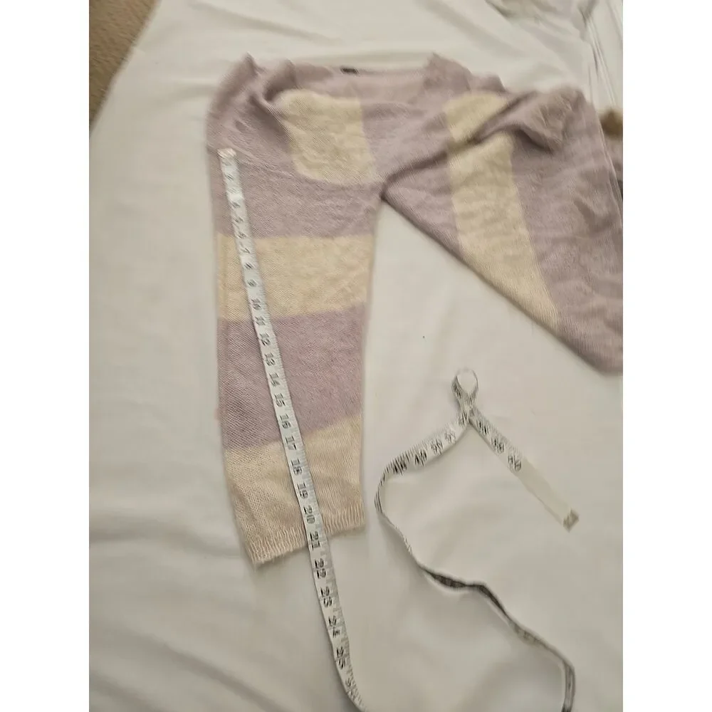 Free People Oversize Sweater Striped Lavender‎ & Cream Size M,